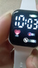 其他品牌高颜值LED手表时尚方形学生科技感超强夜光数字个性运动 白色 实拍图