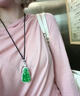 翡翠祥冰种满绿缅甸A货翡翠吊坠玉观音帝王绿佛公渡母女玉佩【付尾款】 满绿观音，尾款1000 实拍图