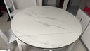 奥利克丝 亮光岩板餐桌椅组合 现代简约实木餐桌可伸缩折叠圆桌吃饭桌子 白+白框架205#木椅款-哑光雪山白 1.35米 一桌六椅【12MM加厚岩板】 实拍图