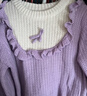 巴厘小猪女童毛衣2025新秋冬儿童线衣甜美可爱秋装纯棉上衣女宝宝针织衫 紫色 100 实拍图