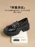 ZHR乐福鞋女经典英伦风单鞋女舒适厚底皮鞋女套脚女鞋 AH555 黑色 38 实拍图