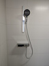 汉斯格雅飞雨简易淋浴花洒全套装增压加压多功能明装沐浴浴室枪灰色无顶喷 HS05亮银色-升降款【冷热调节】 实拍图