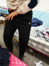 特步童装儿童针织毛圈束口裤蓬松柔软贴身不刺痒长裤 丹青黑 170 实拍图