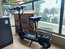绿源【向往的生活推荐品牌】电动滑板车锂电池便携可折叠电动车成人两轮代步车迷你电动车 48V/黑色/240-250里/800W/智能AI/带座 实拍图
