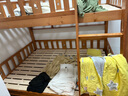 临稚胡桃木 儿童上下床实木高低床双层床上下铺床两层木床子母床 爬梯款 上铺宽1.3米下铺宽1.5米 实拍图