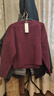 优衣库女装舒芙蕾圆领针织衫/毛衣毛衫479157 19 酒红色 M 实拍图