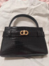 CHARLES&KEITH鳄鱼纹凯莉包手提斜挎婚包包女包生日礼物新年礼物CK2-50270880-1 Black黑色 S 实拍图