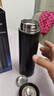 京东物流 智能显温304不锈钢保温杯商务办公直身水杯便携泡茶杯 黑色  带温显500ml 实拍图