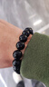 金石灵天然黑曜石手串男女款水晶手链海蓝宝五行补水佛珠转运珠生日礼物 黑曜石手链12毫米 实拍图