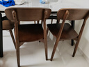 远舰全实木椅子餐椅家用靠背椅中古风原木风奶油风书桌椅简约餐桌椅子 胡桃木色+纯实木座板 全实木 1把（整装发货免安装 两把起发） 实拍图
