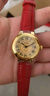 西普尼金表（HIPINE）金表女纯金999足金黄金手表复古腕表时尚骐骥红石英女表生日礼物 【光壳金面钢扣】金重3.5g+ 实拍图
