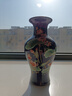傲世景德镇陶瓷器新中式花瓶工艺品客厅摆件酒柜玄关茶室博古架装饰品 景泰蓝清荷鱼尾瓶+底座 实拍图