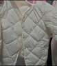小香风女款无领菱形格小个子内搭轻薄保暖短款冬季羽绒棉服外套 白色 【轻薄保暖】 XL 120-130斤 实拍图