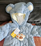 巴拉巴拉童装婴儿连体羽绒服轻薄羽绒服宝宝衣服2025冬装抱衣爬服男童女童 蓝色小熊-白鸭绒 66 cm-充绒量33g 实拍图