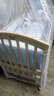 优乐博（ULOP）婴儿床实木无漆可移动拼接宝宝床多功能带尿布台新生儿bb摇摇床 婴儿床[送皇冠5件套+蚊帐+棕垫] 实拍图