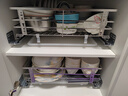 四季沐歌304不锈钢厨房拉篮橱柜抽屉式双层碗篮碗碟置物架柜内放碗架碗筷 【304不锈钢600柜体】亮银色加厚 实拍图
