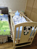 优乐博（ULOP）婴儿床实木无漆可移动拼接宝宝床多功能带尿布台新生儿bb摇摇床 婴儿床[送皇冠5件套+蚊帐+棕垫] 实拍图