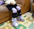 小状元儿童轮滑鞋女童溜冰鞋初学者3岁幼儿宝宝双排滑冰鞋生日礼物 紫【单肩包套装】 XS 【适合日常26-30码】尺码可调 实拍图