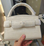 CHARLES&KEITH鳄鱼纹凯莉包手提斜挎婚包包女包生日礼物新年礼物CK2-50270880-1 Ivory象牙色 S 实拍图