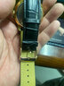 istrap真皮表带男女士鳄鱼纹牛皮适用天梭浪琴美度西铁城卡西欧dw精工海鸥飞亚达阿玛尼手表带力洛克表链 黑色同色线丨玫金针扣 与表盘接口宽度22mm 实拍图