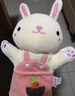 优羽毛绒手偶玩具娃娃玩偶手部能动腹语表演手套布偶手指安抚玩具儿童 精质兔子 24厘米*15厘米 实拍图