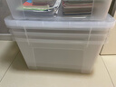 禧天龙塑料衣物收纳箱书籍储物箱65L 透明 3个装 不带轮 实拍图