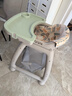 XUM肯德基婴儿餐椅同款宝宝多功能座椅儿童高度可调成长吃饭餐桌椅 青色+双餐盘+刹车轮+坐垫+置物兜 实拍图