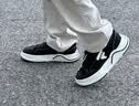 FILA【章昊同款】50-50帆布鞋 | 斐乐潮牌厚底帆布鞋男鞋透气增高板鞋 奶白/深森林绿-GF 40 实拍图