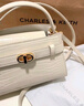 CHARLES&KEITH鳄鱼纹凯莉包手提斜挎婚包包女包生日礼物新年礼物CK2-50270880-1 Ivory象牙色 S 实拍图