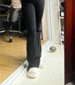 SIINSIIN【专享】喇叭裤女加绒24年鲨鱼裤黑色微喇瑜伽裤 【轻暖小个子款】显瘦黑 （15℃-22℃） M (100-120斤) 实拍图