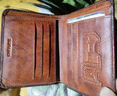 班亚奴男士钱包防盗刷超薄头层牛皮短款真皮男式新款复古竖款驾驶证钱夹 黄棕色-竖款三.折（里外牛皮） 实拍图