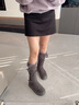 ZHR雪地靴女2025新款冬季加绒加厚保暖棉鞋女长筒靴女IQ01 灰色 37 实拍图