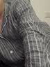 MUJI男式无侧缝双层纱织睡衣家居服 藏青色条纹6s M 实拍图