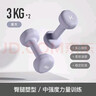 Keep 彩色浸塑哑铃 男女家用家庭健身肌肉塑形手臂轻重量紫灰色 3kg*2 实拍图