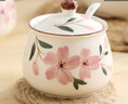 多美然（DuoMeiRan） 多美然 日式釉下手绘樱花调味瓶罐子油盐罐餐厅油泼辣子罐家用单个 单个大号樱花调味罐+约装1斤猪油650克盐配勺 实拍图