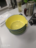 双层塑料洗菜盆沥水篮子厨房神器多功能客厅家用水果盘洗水果菜篮 青黄色 1个 实拍图