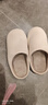 DMPD日式四季静音拖鞋女软底家用待客办公室棉拖家居室内地板男士冬季 米白 25 cm M码（适合38-39） 实拍图