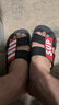 卡帝乐鳄鱼拖鞋男士休闲拖鞋浴室家居一字拖百搭凉拖鞋子 男 1492 黑红 41 实拍图
