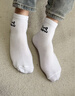 猫人一次性袜子 男女吸汗防臭秋冬旅行出差免洗日抛中筒袜10双白 实拍图