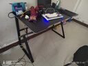 甄严选电脑桌台式电竞桌椅套装组合桌子办公家用桌学习桌书房书桌写字桌 【黑架+黑碳纤纹面】单桌120*60 实拍图