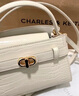 CHARLES&KEITH鳄鱼纹凯莉包手提斜挎婚包包女包生日礼物新年礼物CK2-50270880-1 Ivory象牙色 S 实拍图