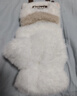 目丸新款圣诞鹿角毛绒手套冬季女款加厚保暖可爱学生骑车防寒半指手套 奶白色 实拍图