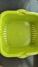 茶花洗菜篮沥水篮滤水筛双层两用果蔬沥水筛滤水筐水果盘大中号可选 绿色 中号1161 实拍图