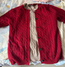优衣库女装纽花圆领针织开衫/毛衣外套空调衫通勤秋冬新款481477 16 红色 S 实拍图