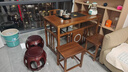 诗易阳台小户型茶桌椅组合新中式实木功夫茶几套装一体家用喝泡茶台 1.2米茶桌+月牙椅+2方凳 实拍图