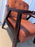 OUOETY单人沙发椅复古餐厅咖啡店阅读椅子客厅中古风实木单椅阳台休闲椅 棕色-胡桃色木架双人位【防水油蜡皮】 晒单实拍图