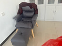 爱必居 实木电脑椅家用电竞椅可躺办公靠背椅子懒人沙发椅 浅灰色+脚踏 实拍图
