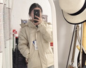 鸭鸭（YAYA）羽绒服女2025最新款冬季小个子显瘦蓄热加厚保暖云感泡芙韩版外套 米色 S (建议90-110斤) 实拍图