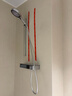 汉斯格雅飞雨简易淋浴花洒全套装增压加压多功能明装沐浴浴室枪灰色无顶喷 HS05亮银色-升降款【冷热调节】 实拍图