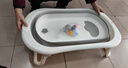 iuu婴儿洗澡盆儿童浴盆大号宝宝可折叠可坐可躺新生儿童用品 【北欧灰】+可调节浴架 实拍图